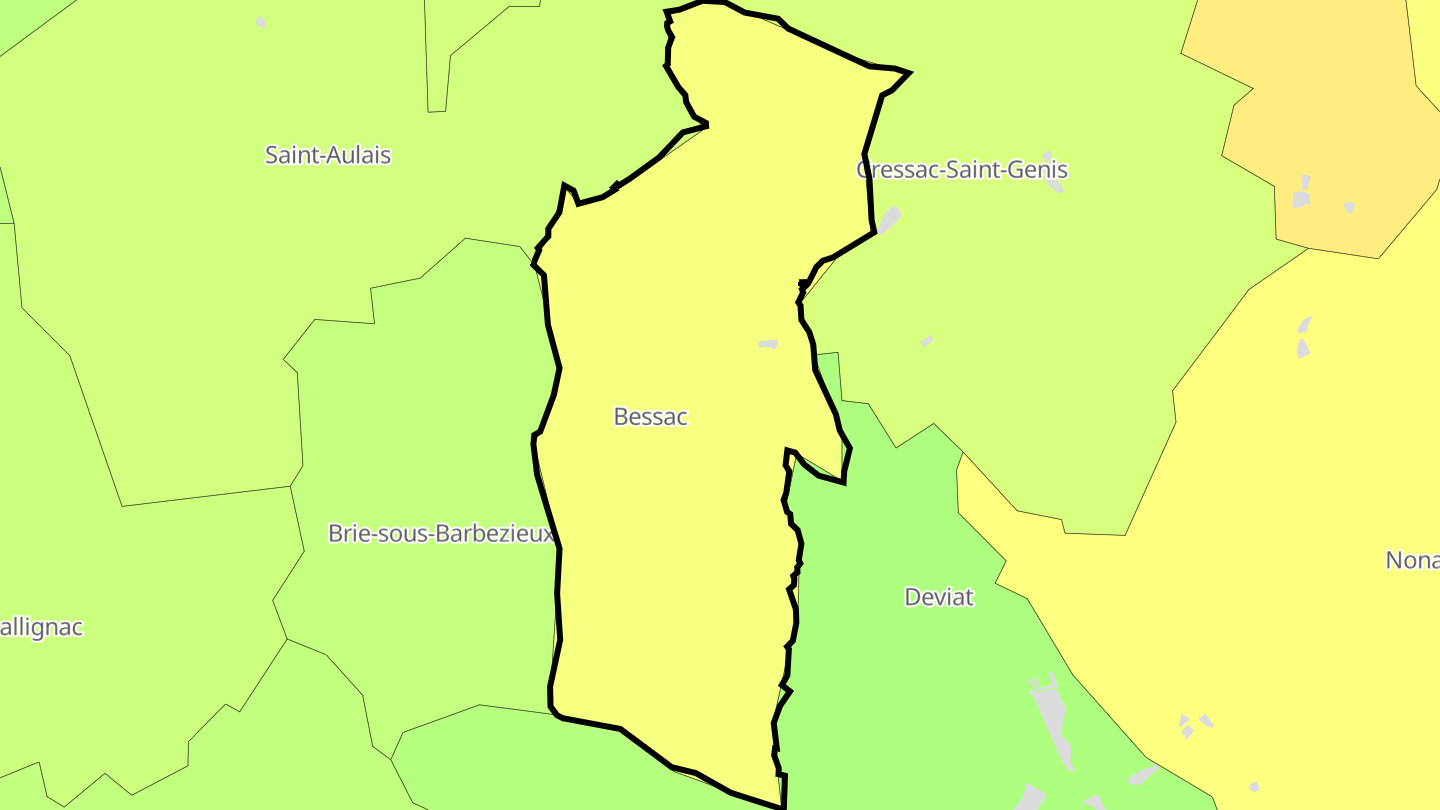 Carte des prix de l'immobilier Bessac
