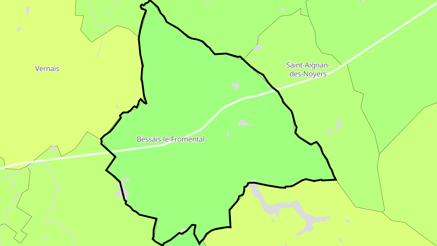 Carte des prix de l'immobilier Bessais-le-Fromental