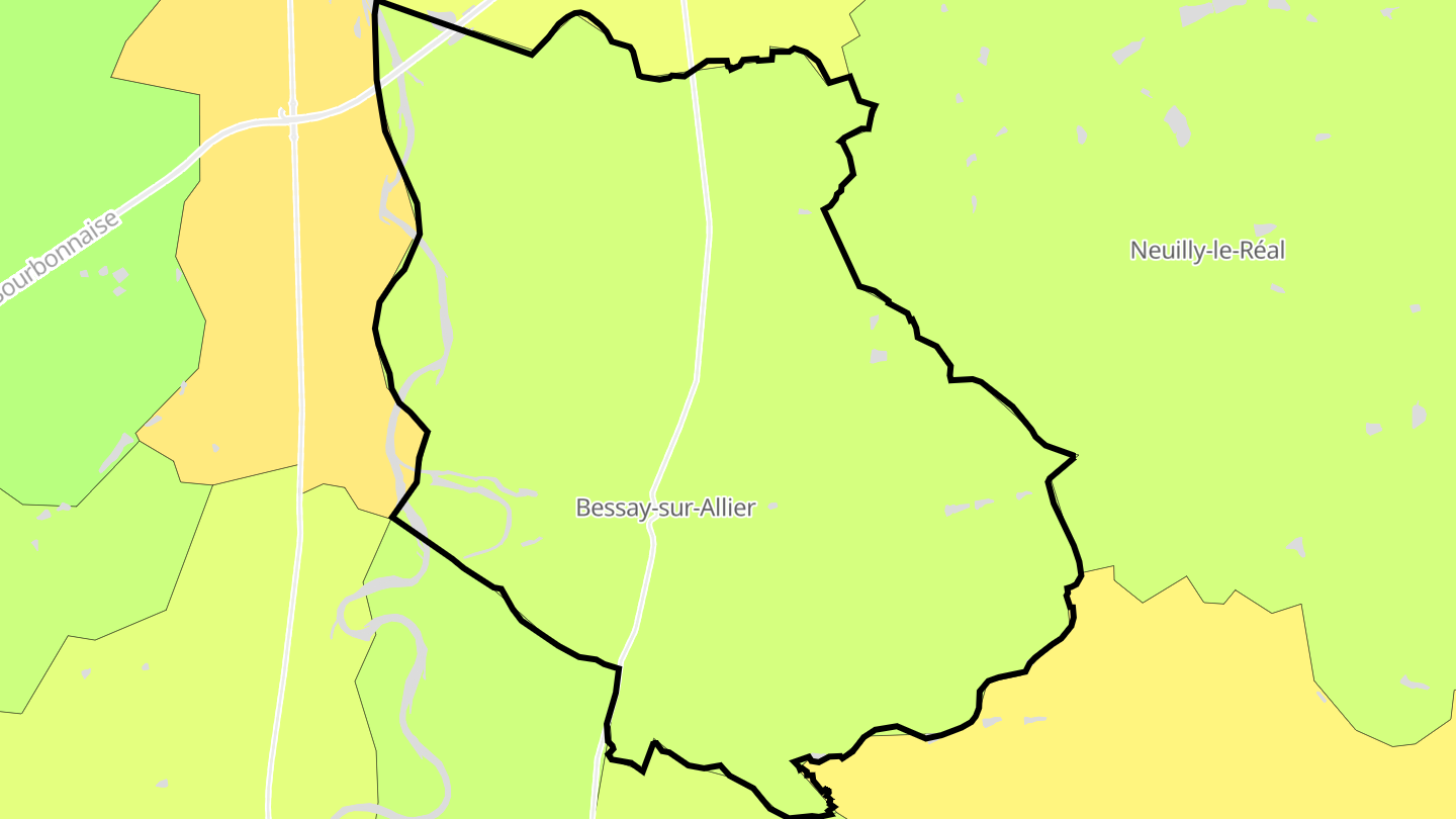 Carte des prix de l'immobilier Bessay-sur-Allier