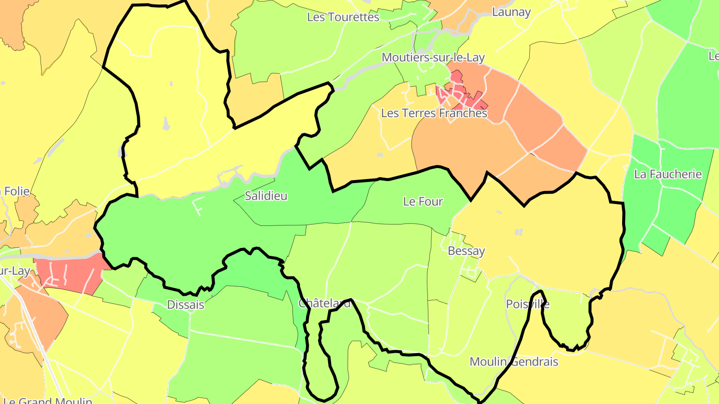 Carte des prix de l'immobilier Bessay