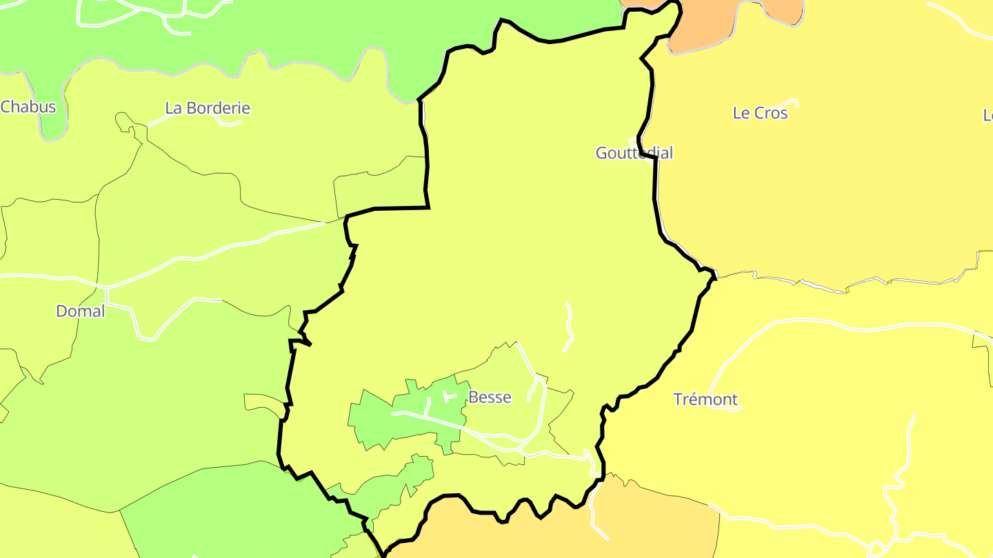 Carte des prix de l'immobilier Besse
