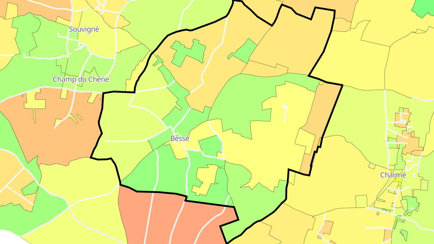 Carte des prix de l'immobilier Bessé