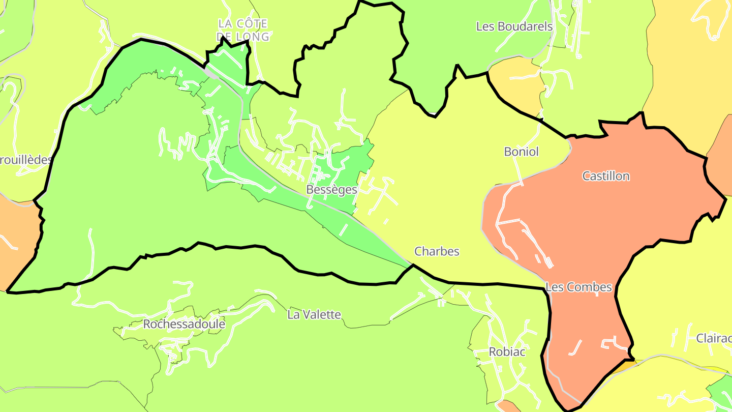 Carte des prix de l'immobilier Bessèges