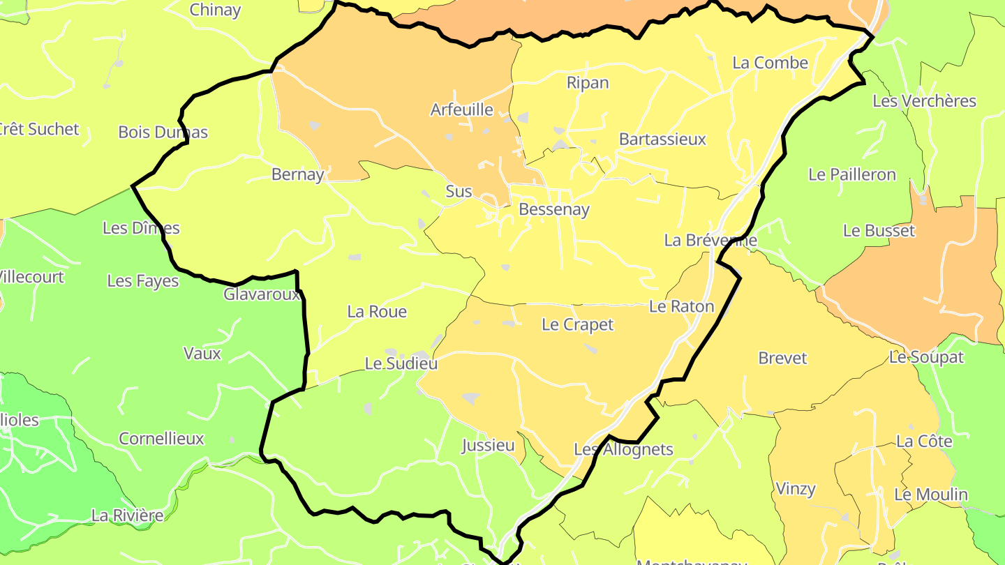 Carte des prix de l'immobilier Bessenay