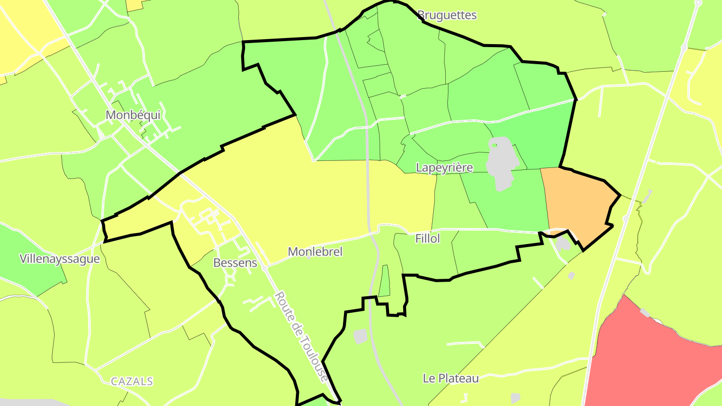 Carte des prix de l'immobilier Bessens