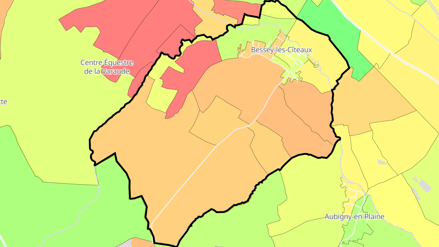 Carte des prix de l'immobilier Bessey-lès-Cîteaux