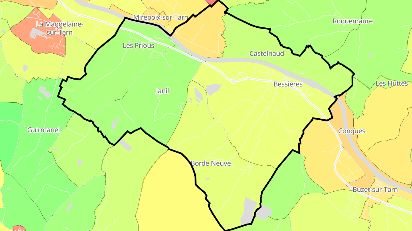 Carte des prix de l'immobilier Bessières