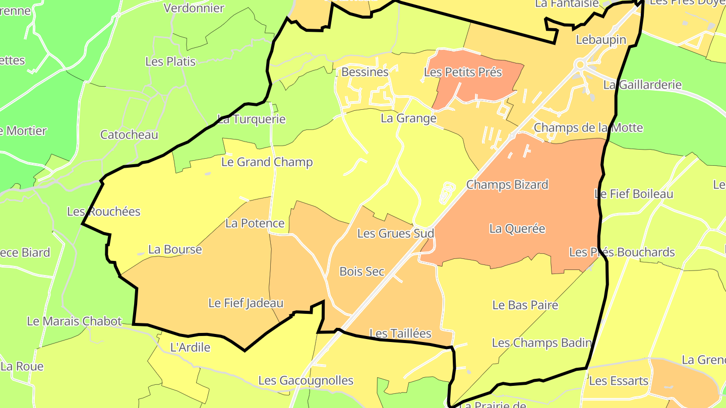 Carte des prix de l'immobilier Bessines