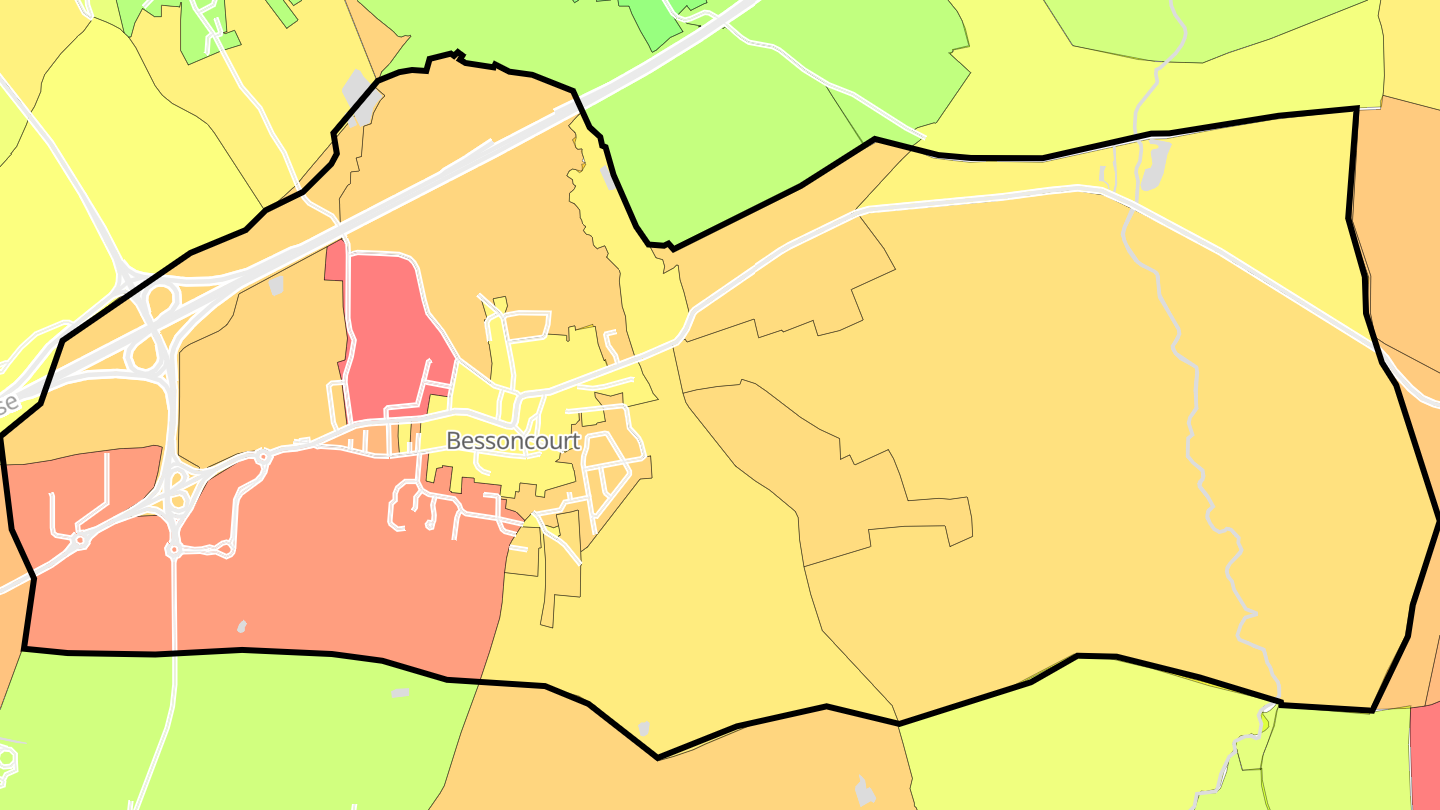Carte des prix de l'immobilier Bessoncourt