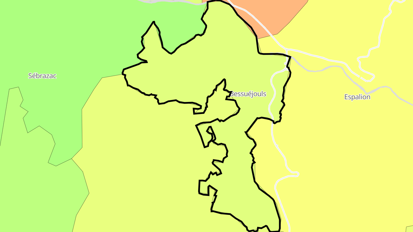 Carte des prix de l'immobilier Bessuéjouls