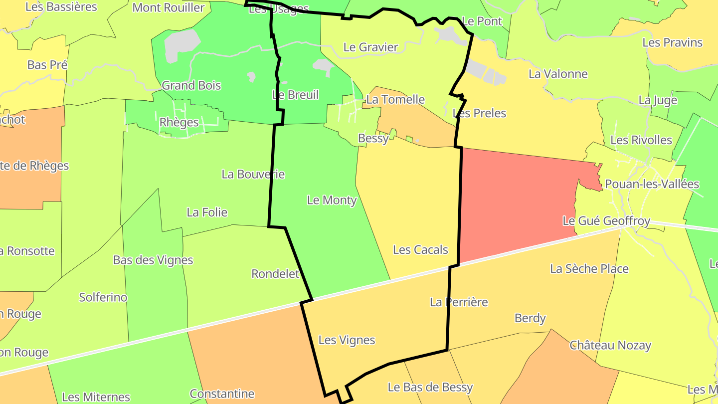 Carte des prix de l'immobilier Bessy