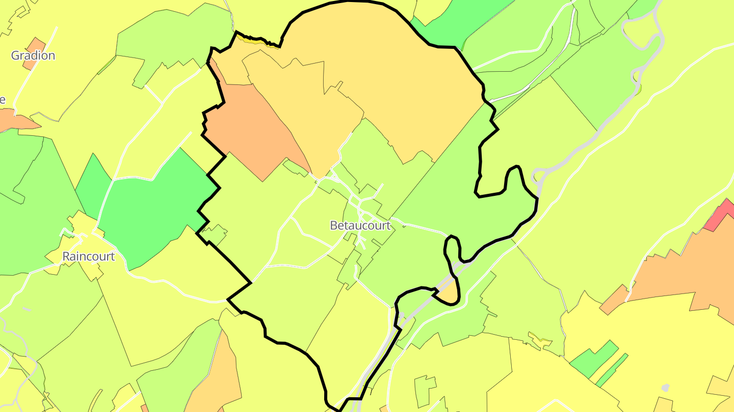 Carte des prix de l'immobilier Betaucourt