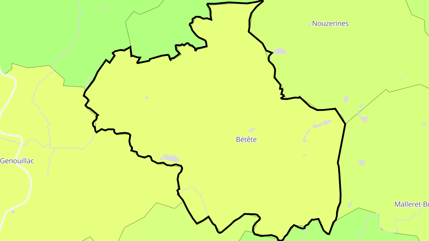 Carte des prix de l'immobilier Bétête