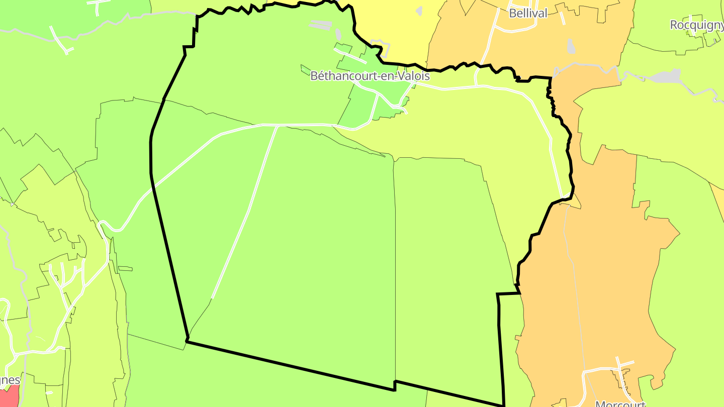 Carte des prix de l'immobilier Béthancourt-en-Valois
