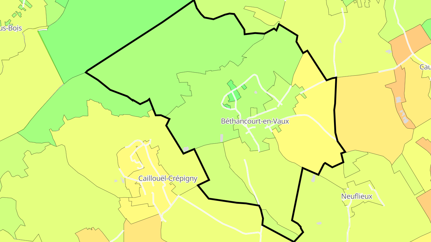 Carte des prix de l'immobilier Béthancourt-en-Vaux