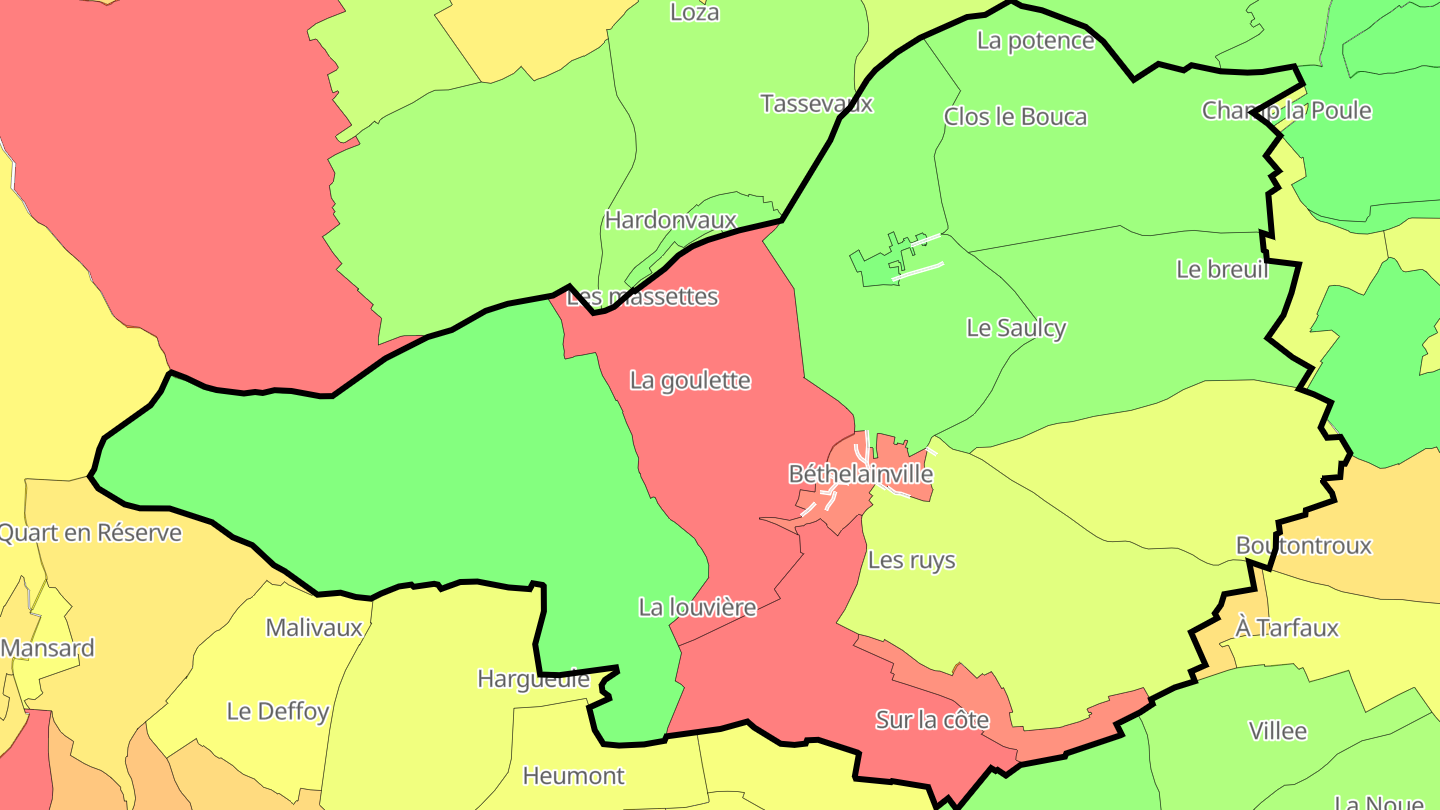 Carte des prix de l'immobilier Béthelainville