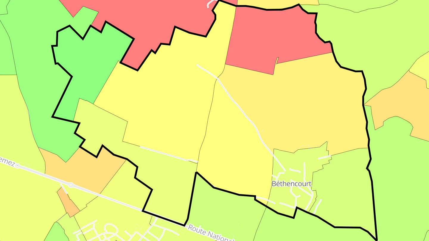 Carte des prix de l'immobilier Béthencourt