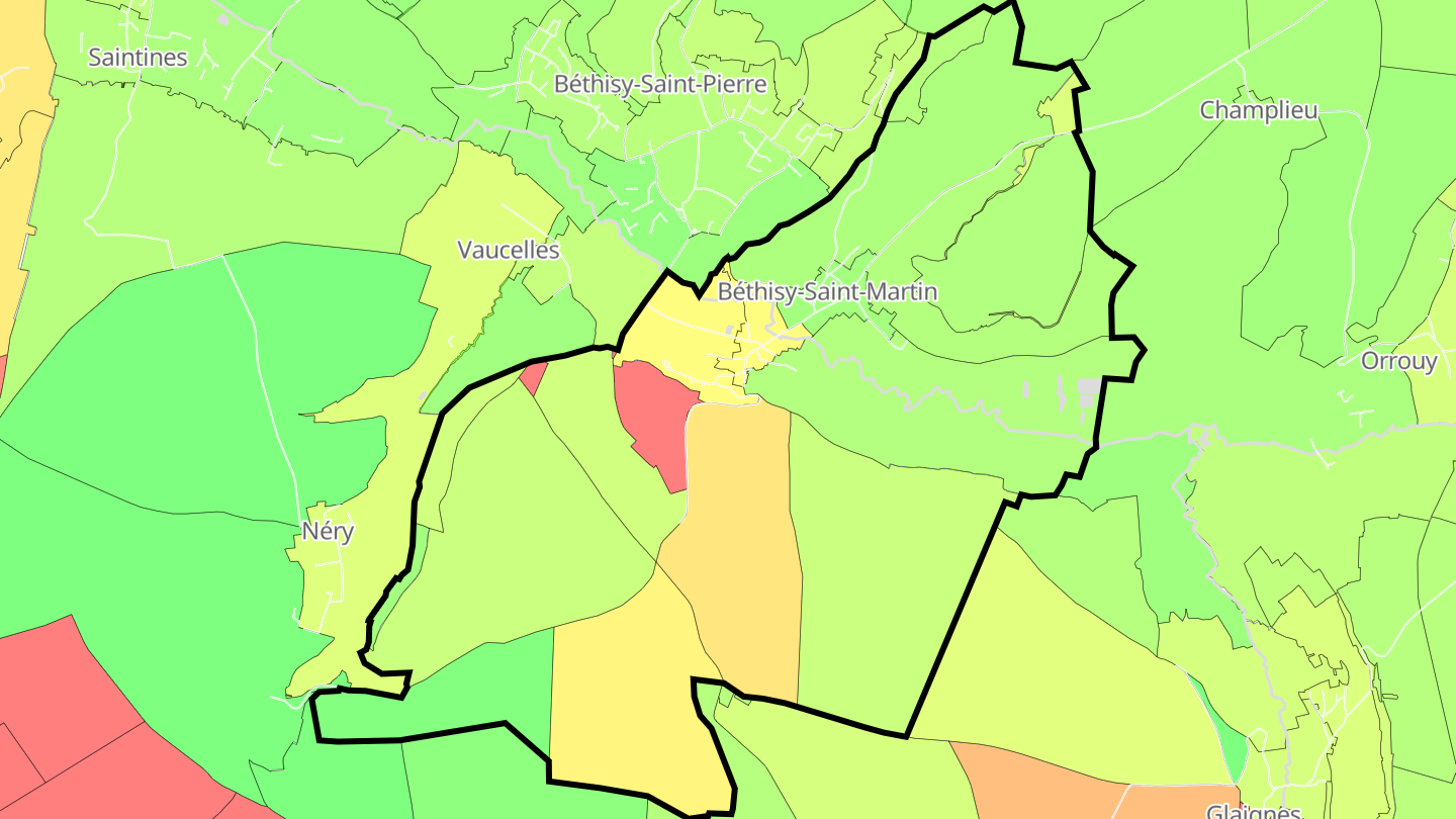 Carte des prix de l'immobilier Béthisy-Saint-Martin