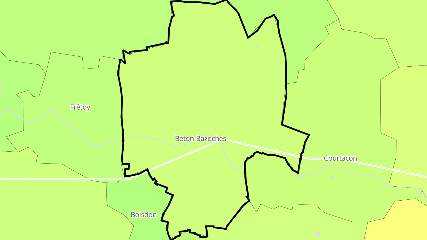 Carte des prix de l'immobilier Beton-Bazoches