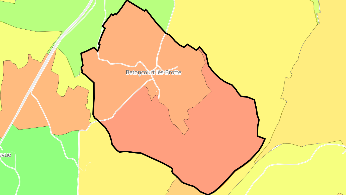 Carte des prix de l'immobilier Betoncourt-lès-Brotte