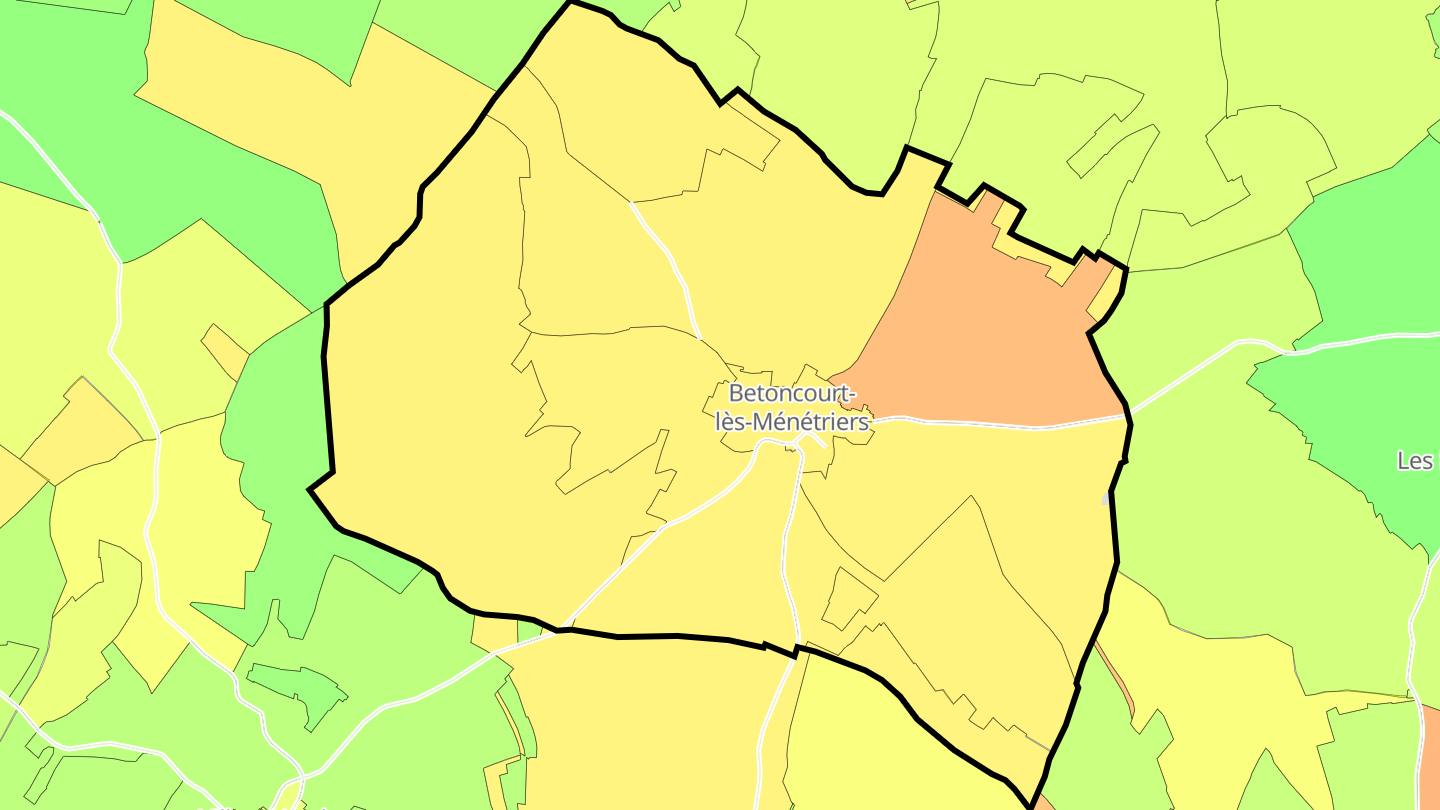 Carte des prix de l'immobilier Betoncourt-lès-Ménétriers