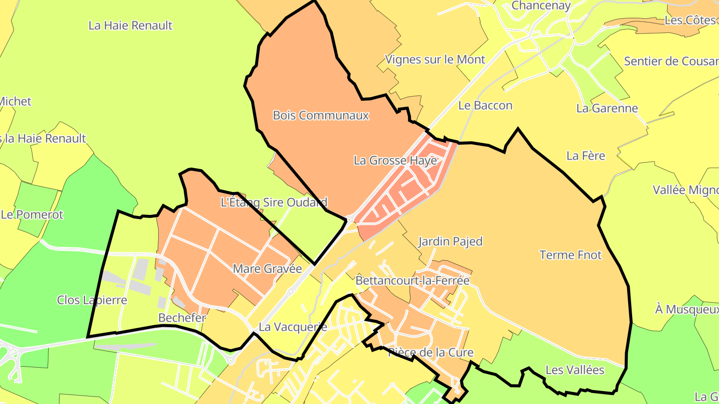 Carte des prix de l'immobilier Bettancourt-la-Ferrée