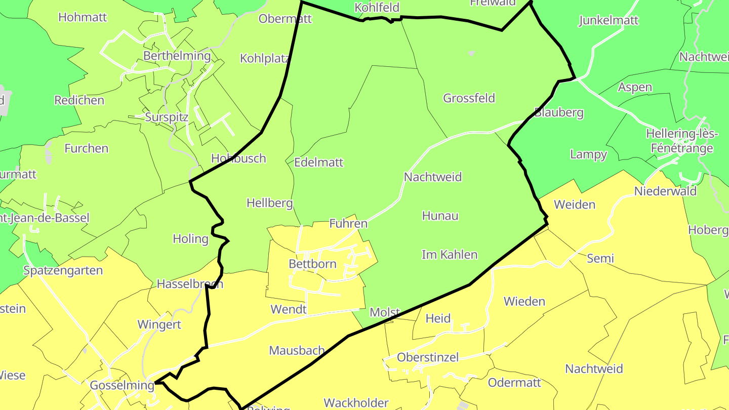 Carte des prix de l'immobilier Bettborn