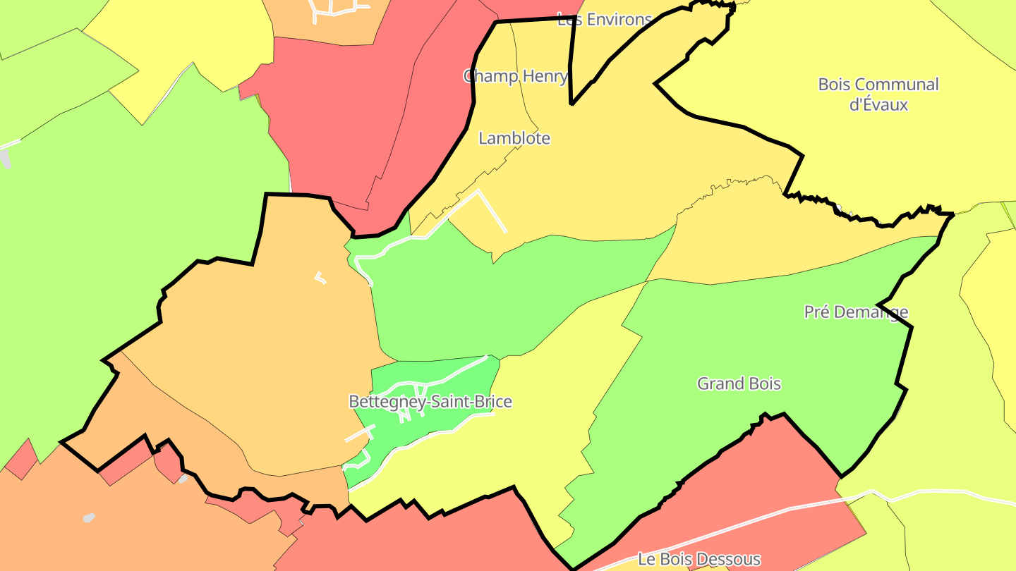 Carte des prix de l'immobilier Bettegney-Saint-Brice