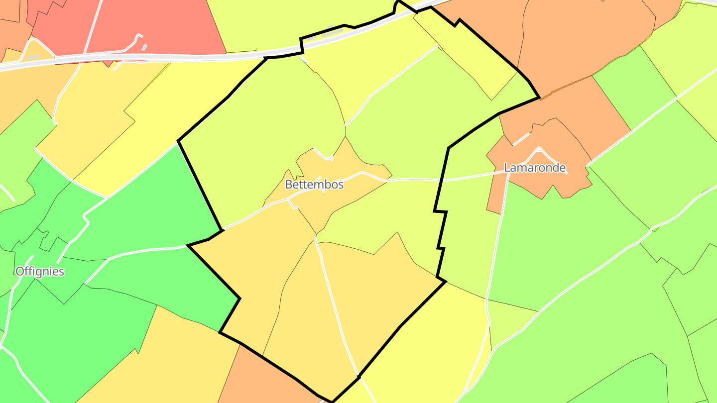 Carte des prix de l'immobilier Bettembos
