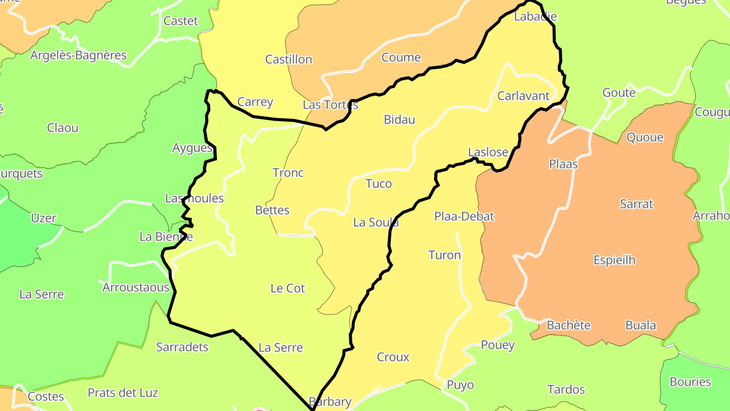 Carte des prix de l'immobilier Bettes