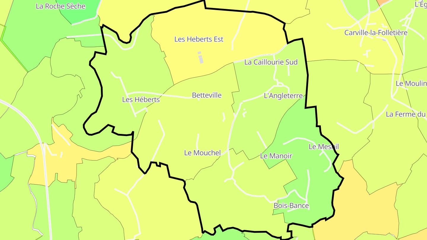 Carte des prix de l'immobilier Betteville