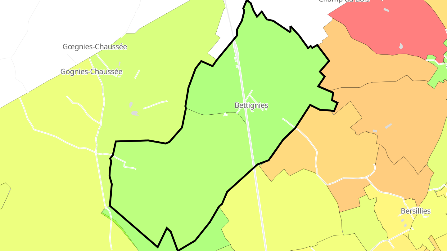 Carte des prix de l'immobilier Bettignies