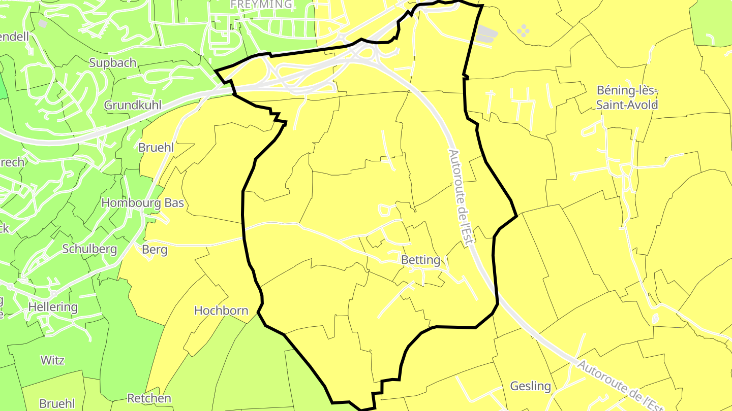 Carte des prix de l'immobilier Betting