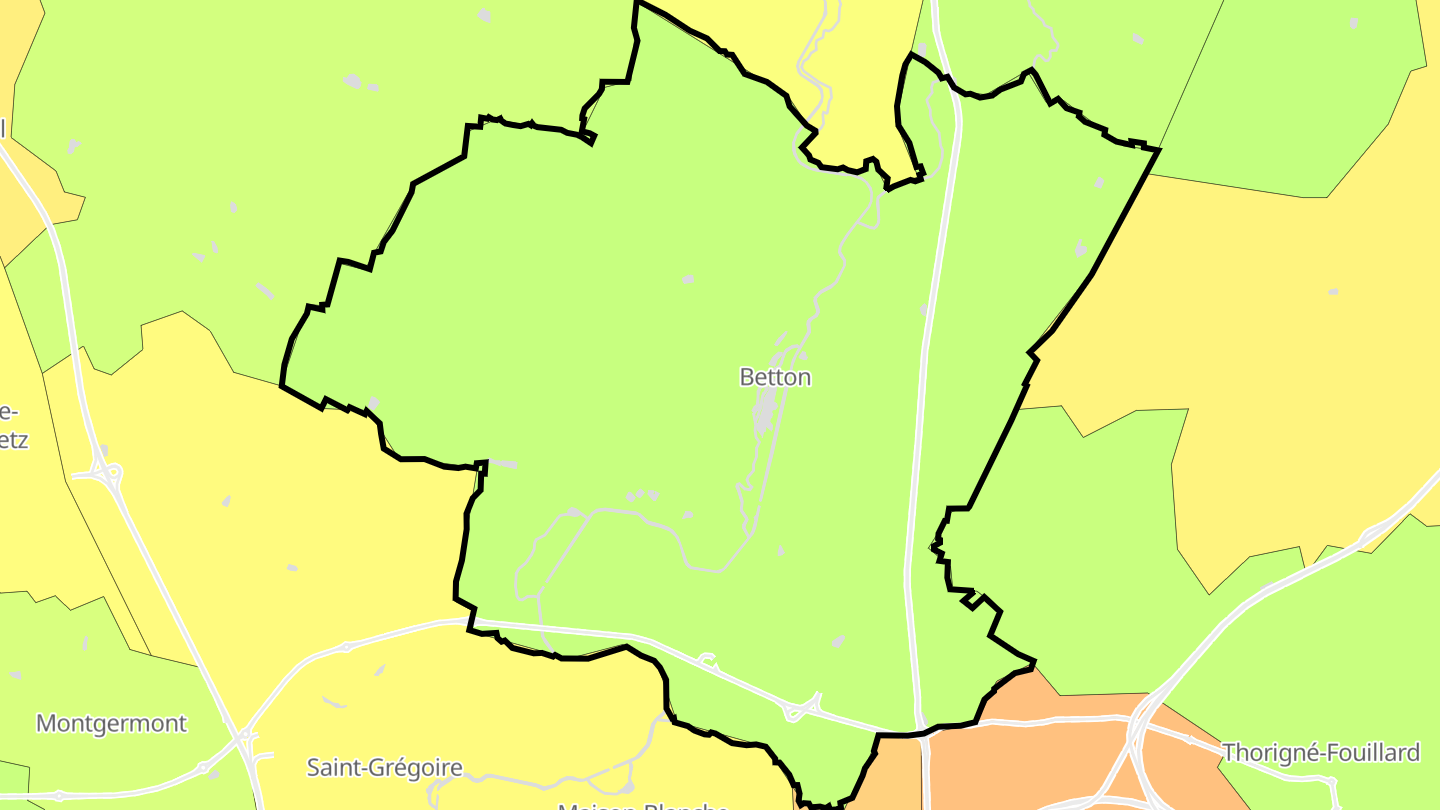 Carte des prix de l'immobilier Betton