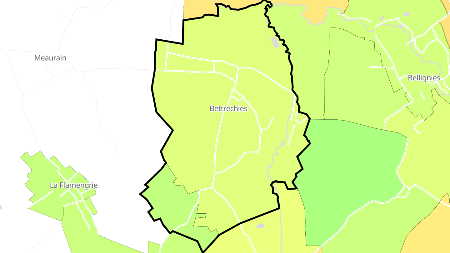 Carte des prix de l'immobilier Bettrechies