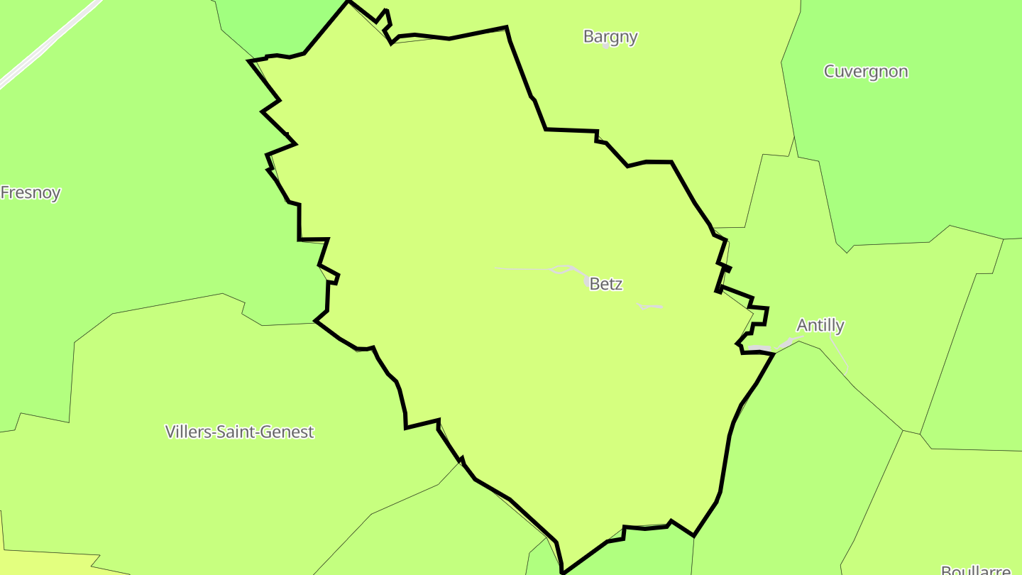 Carte des prix de l'immobilier Betz