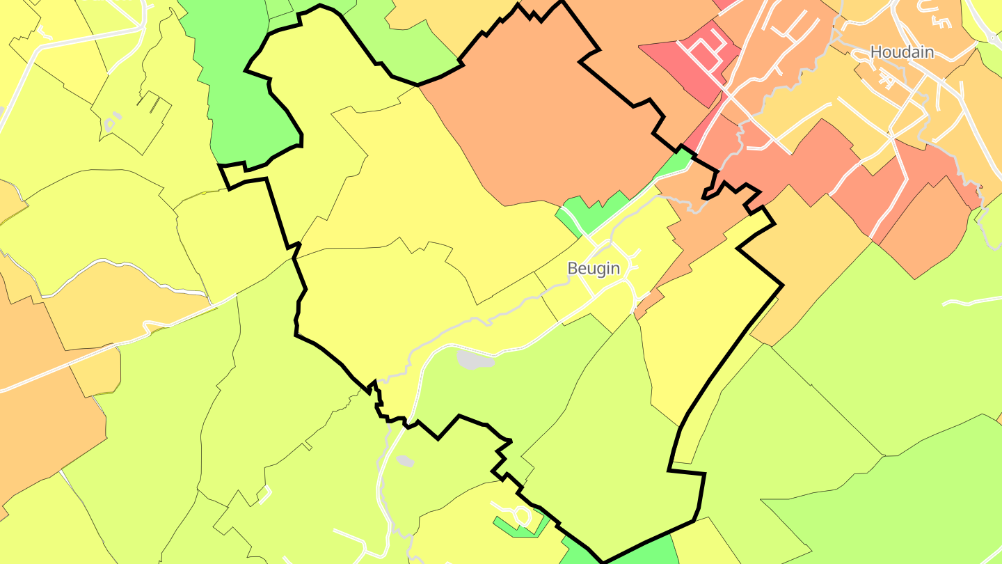 Carte des prix de l'immobilier Beugin
