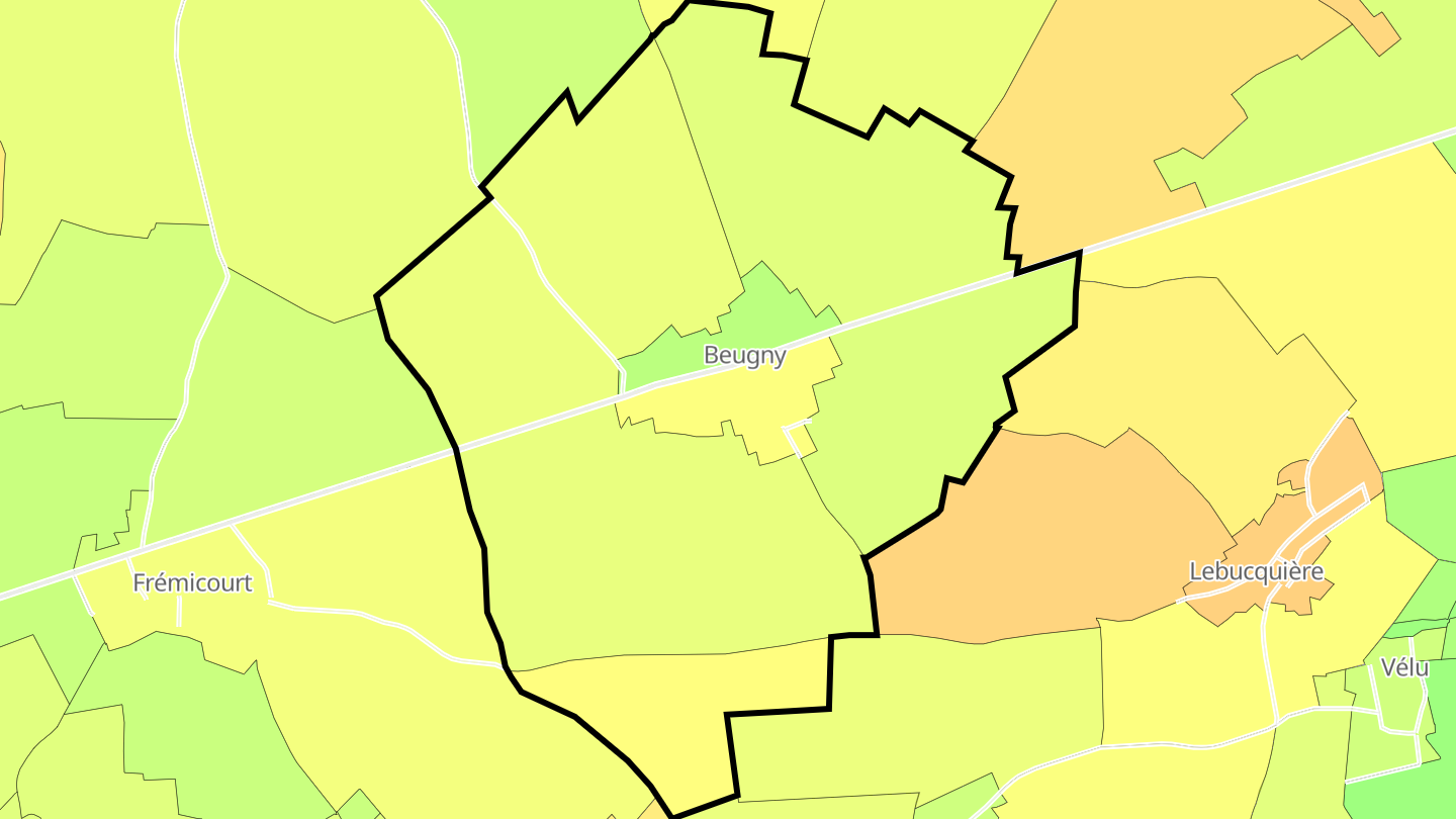 Carte des prix de l'immobilier Beugny