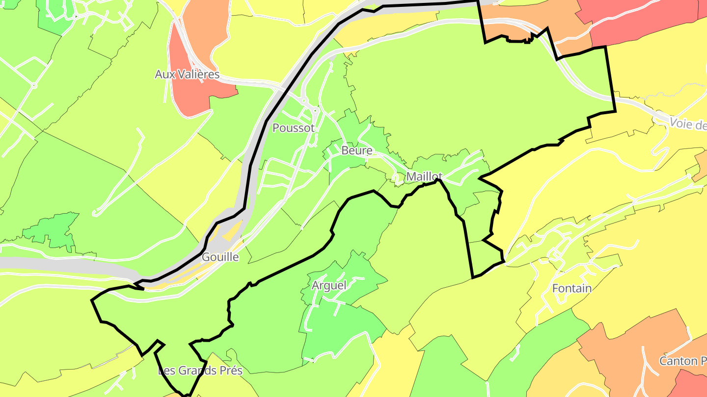 Carte des prix de l'immobilier Beure