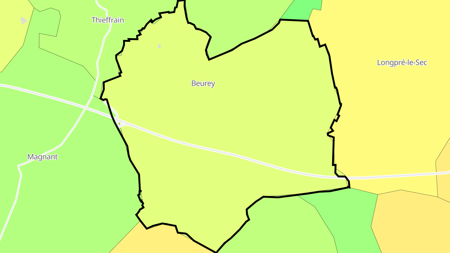 Carte des prix de l'immobilier Beurey