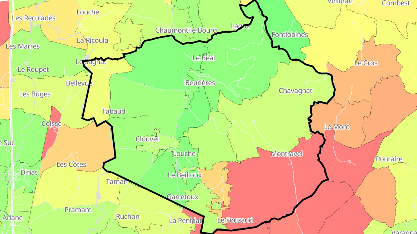 Carte des prix de l'immobilier Beurières