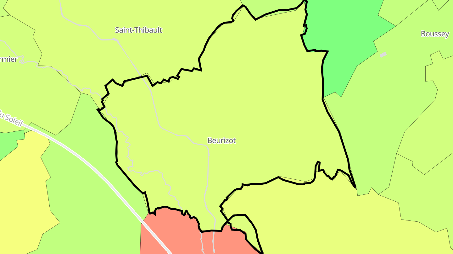 Carte des prix de l'immobilier Beurizot