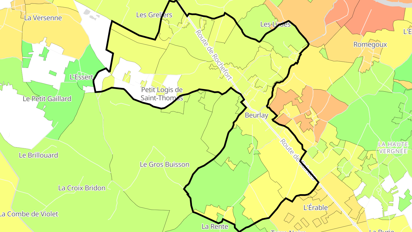 Carte des prix de l'immobilier Beurlay