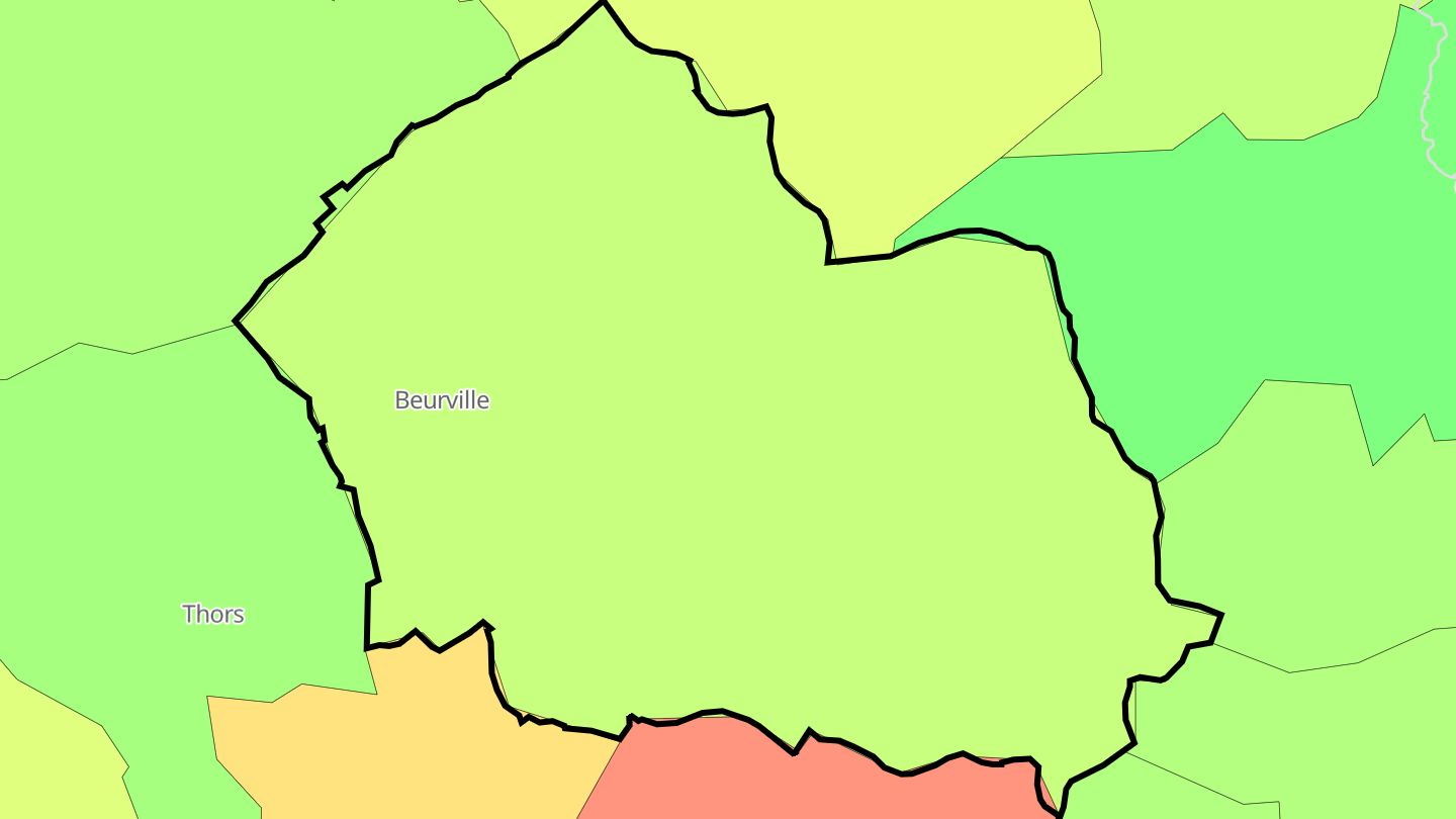 Carte des prix de l'immobilier Beurville