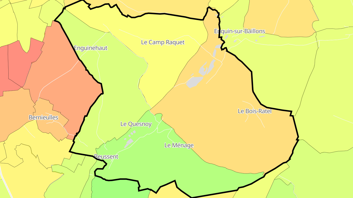 Carte des prix de l'immobilier Beussent