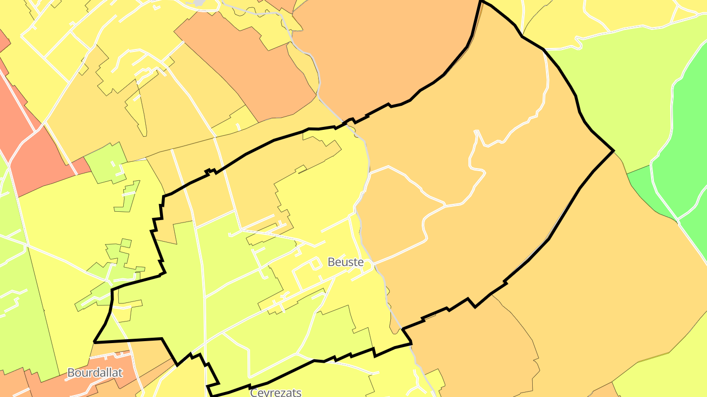 Carte des prix de l'immobilier Beuste