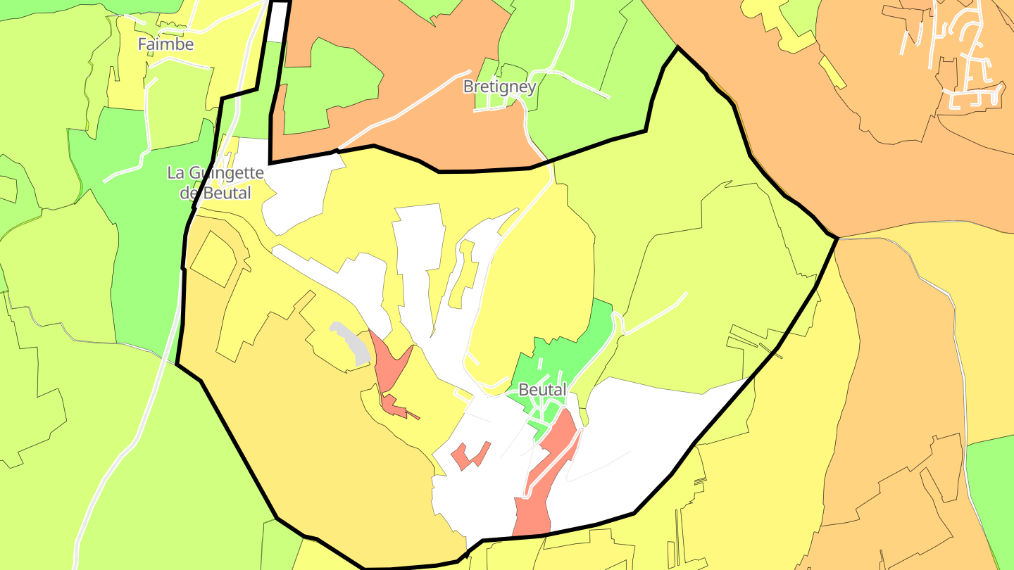 Carte des prix de l'immobilier Beutal