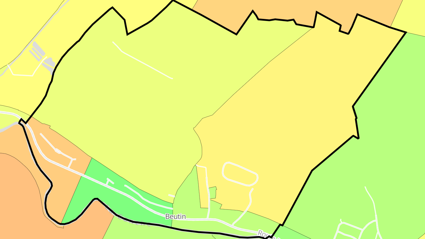 Carte des prix de l'immobilier Beutin