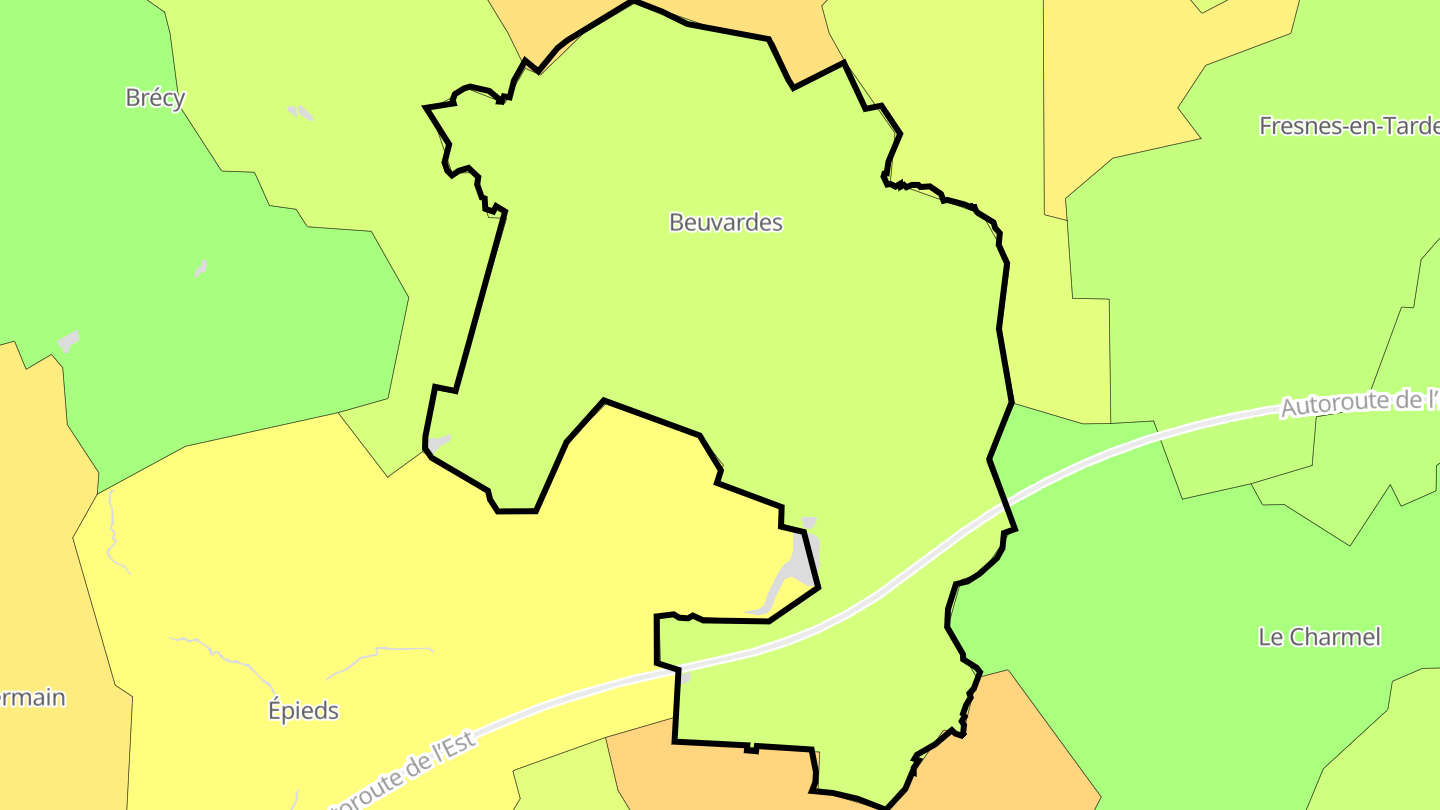 Carte des prix de l'immobilier Beuvardes