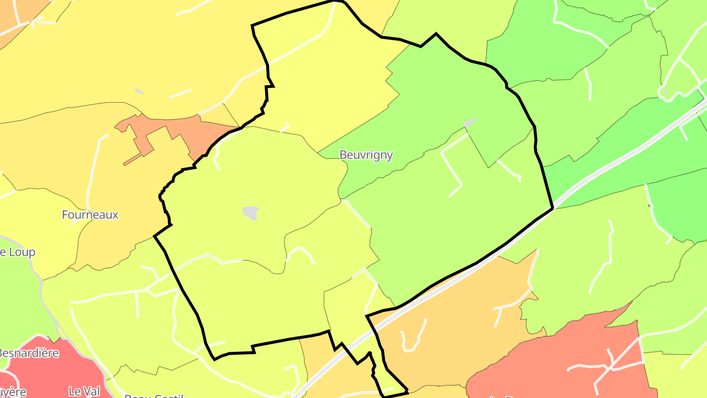 Carte des prix de l'immobilier Beuvrigny